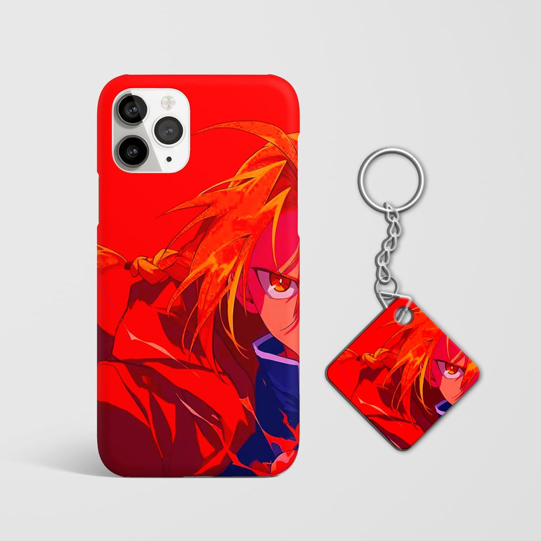 Durable protective anime phone case design with Keychain