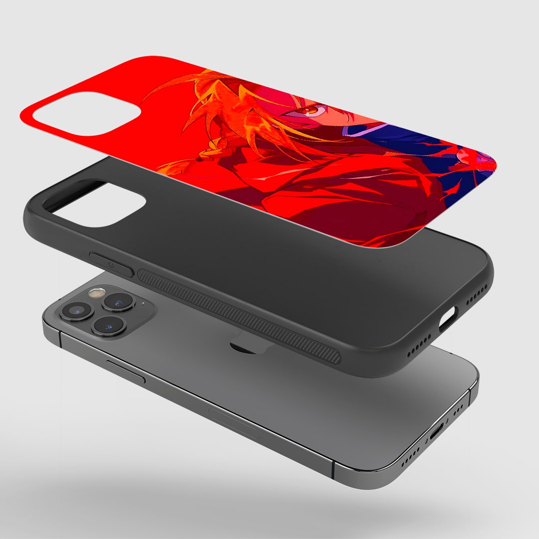 Shock-resistant silicone case with fiery Edward artwork
