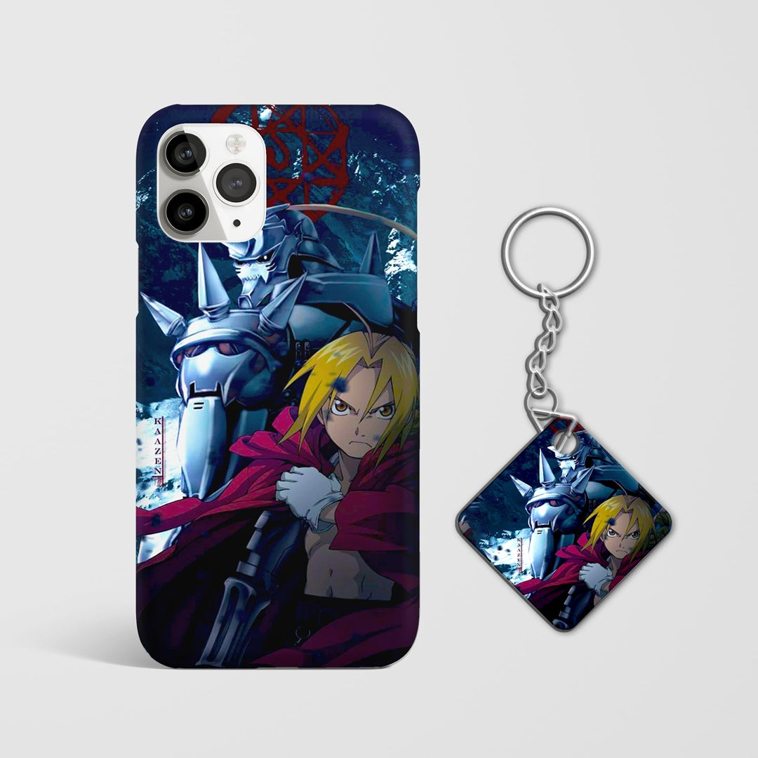 HD artwork phone cover featuring Edward Elric with Keychain