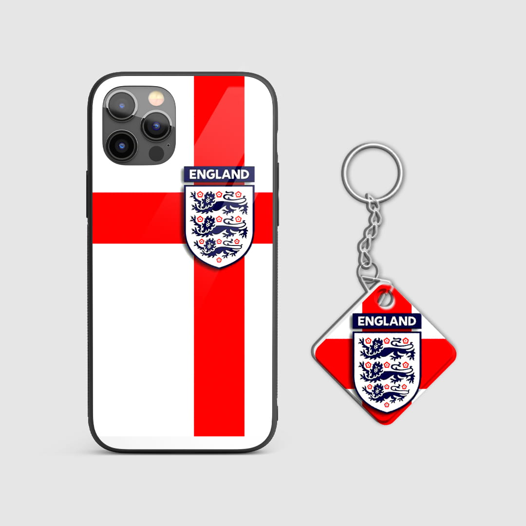 St George's Cross silicone armored phone cover with Keychain