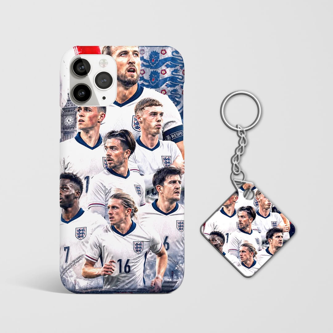 Three Lions football themed mobile cover with Keychain