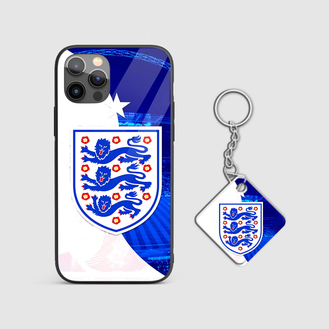 Three Lions logo silicone armored phone cover with Keychain