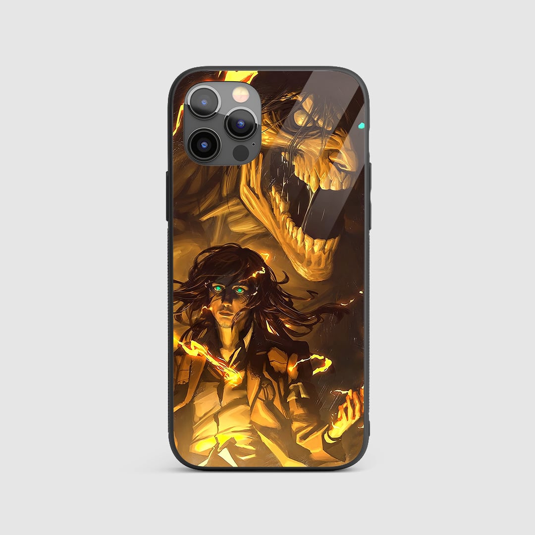 Eren Doomsday Silicone Armored Phone Case featuring striking artwork of Eren Yeager.