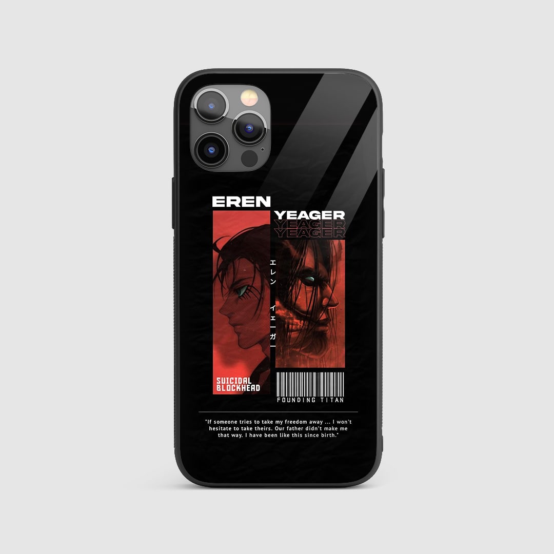 Eren Founding Titan Silicone Armored Phone Case featuring striking artwork of Eren Yeager's Founding Titan form.