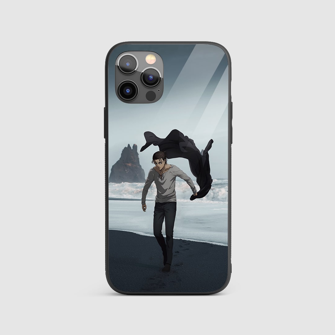 Eren Yeager Beach Silicone Armored Phone Case featuring serene artwork of Eren Yeager.