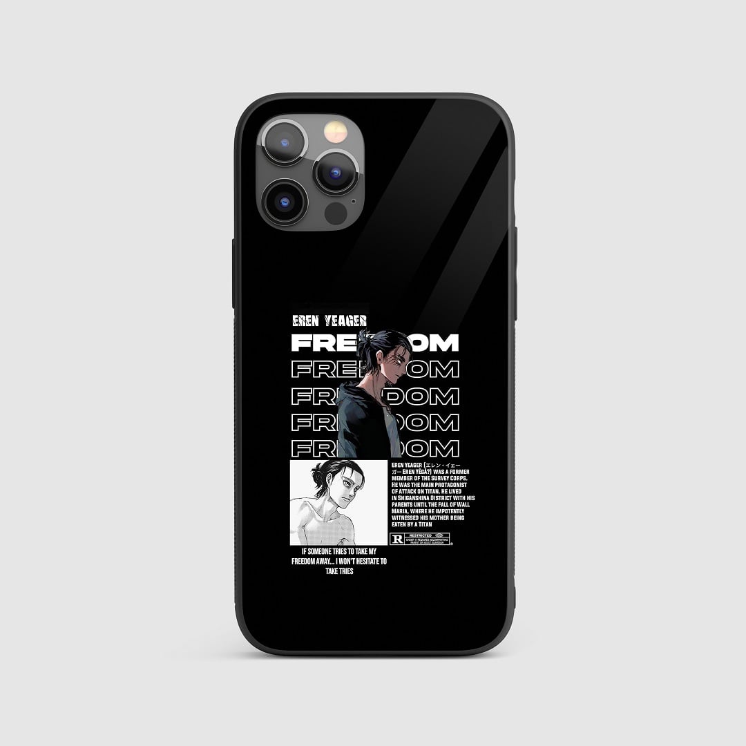 Eren Freedom Silicone Armored Phone Case featuring striking artwork of Eren Yeager.
