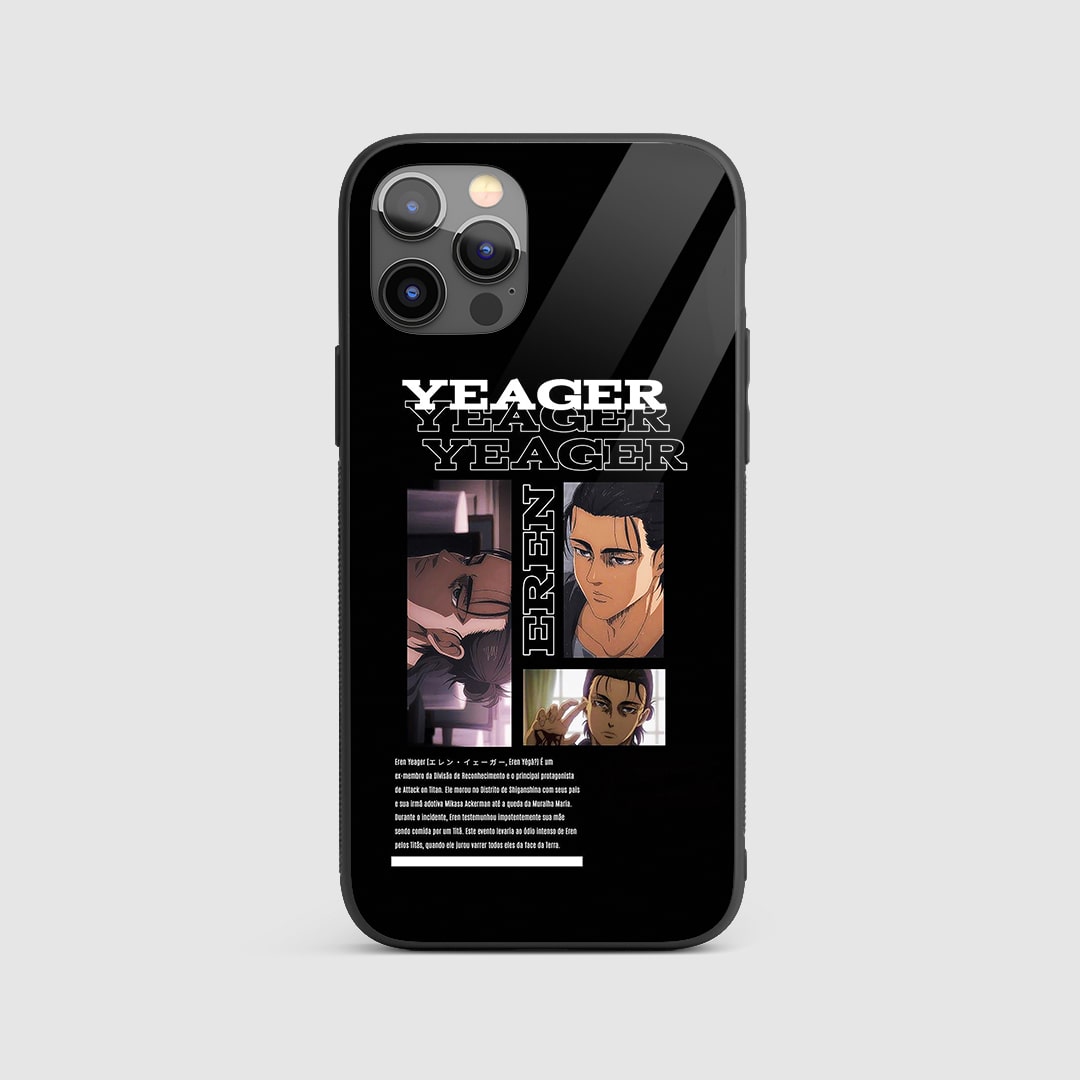 Eren Yeager Graphic Silicone Armored Phone Case featuring bold artwork of Eren Yeager.