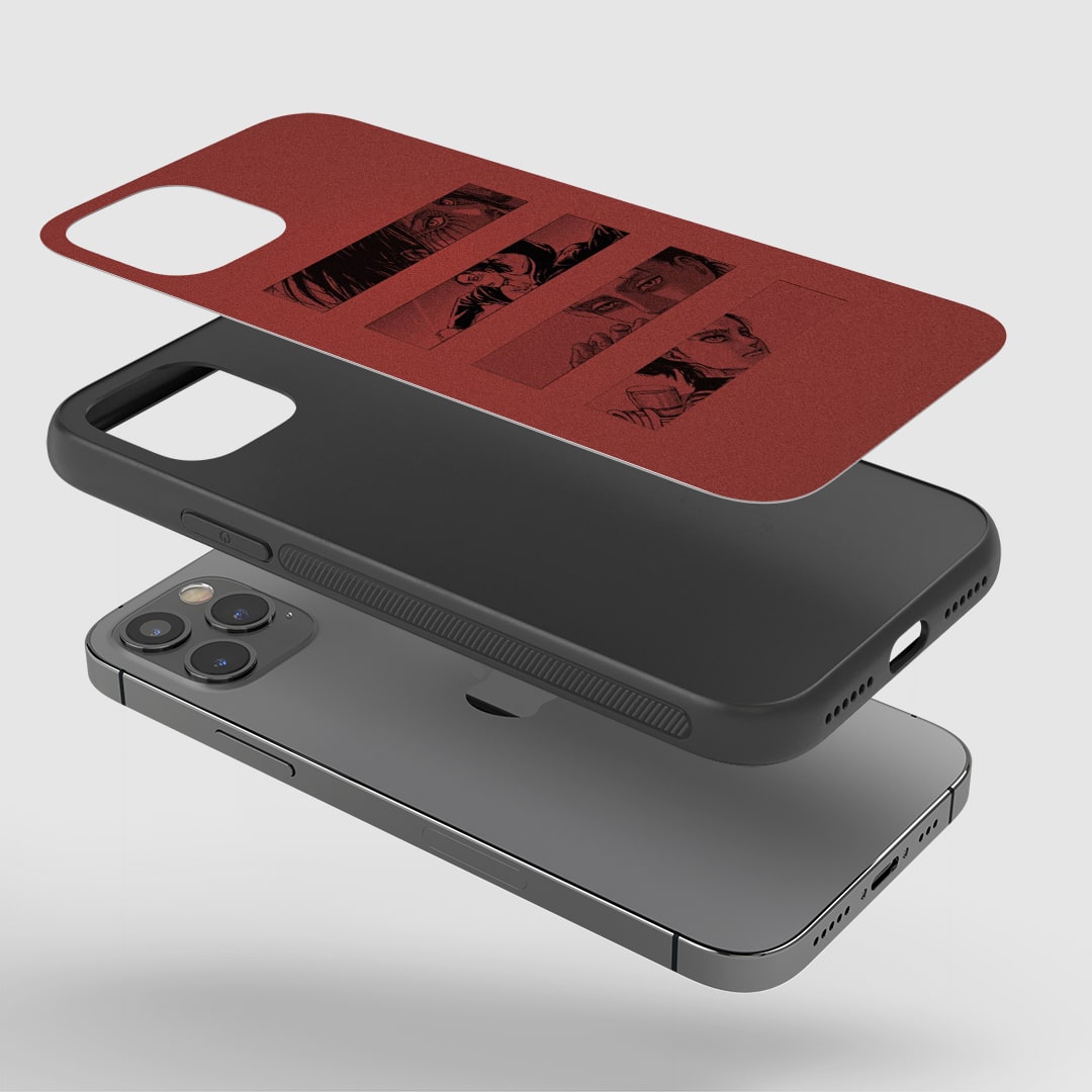 Eren Revolution Phone Case installed on a smartphone, offering robust protection and a revolutionary design.
