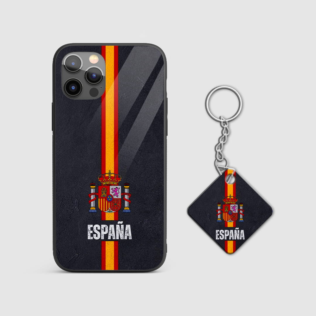 España football crest protective mobile cover with Keychain