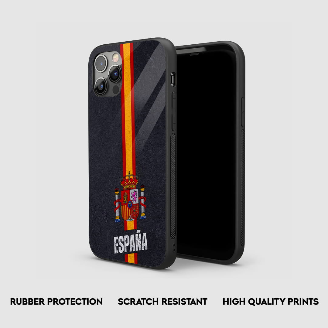 Spain stripe crest football silicone phone case