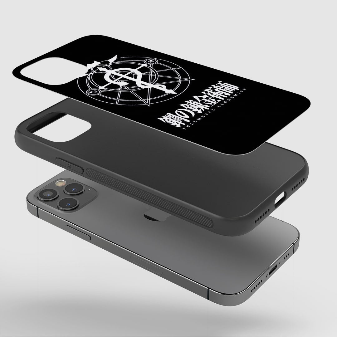 Durable anime armor case featuring Flamel crest