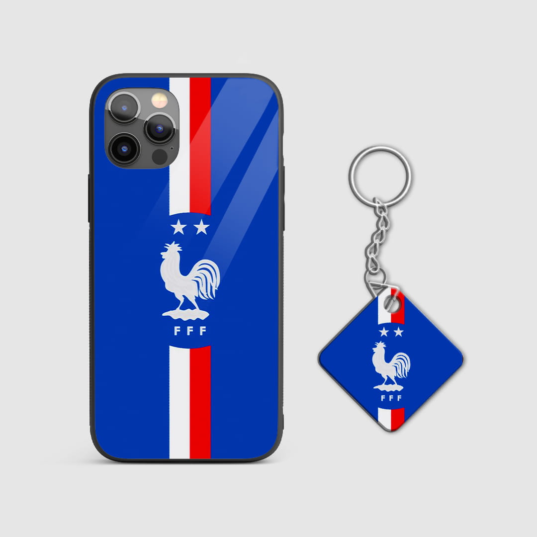 France national team rooster silicone phone cover with Keychain