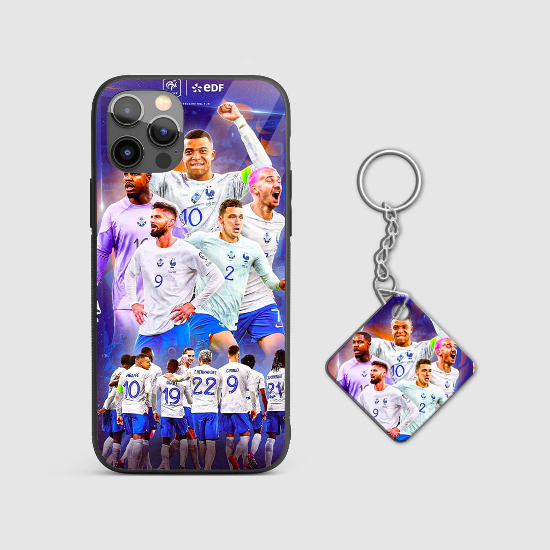 France team inspired silicone phone case with Keychain