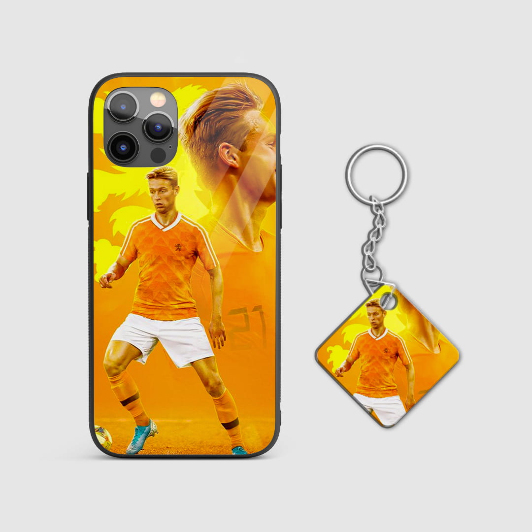 Shockproof Frenkie de Jong phone case with Keychain