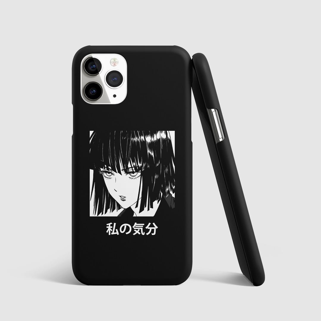 Striking artwork of Fubuki from "One Punch Man" on phone cover.