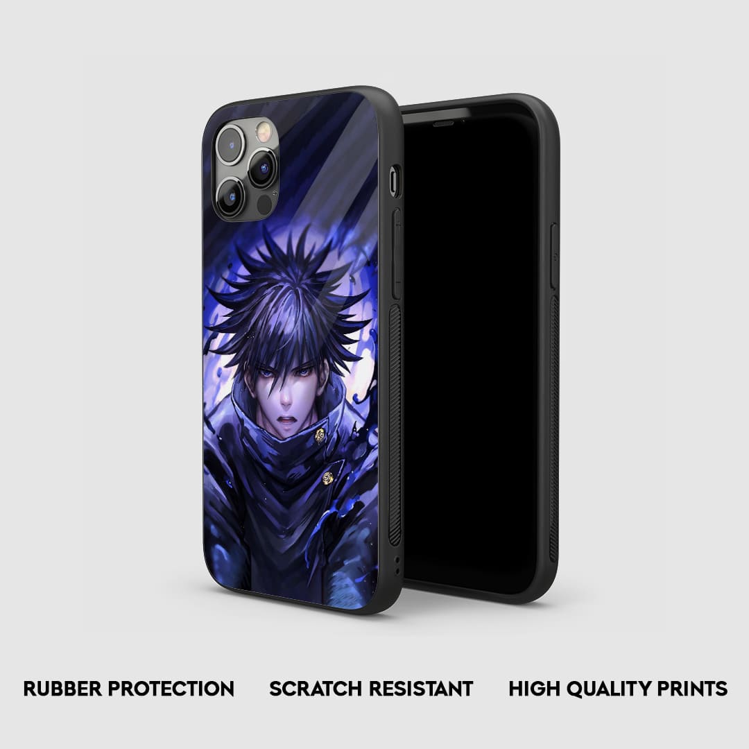Side view of the Fushiguro Armored Phone Case, highlighting its thick, protective silicone.