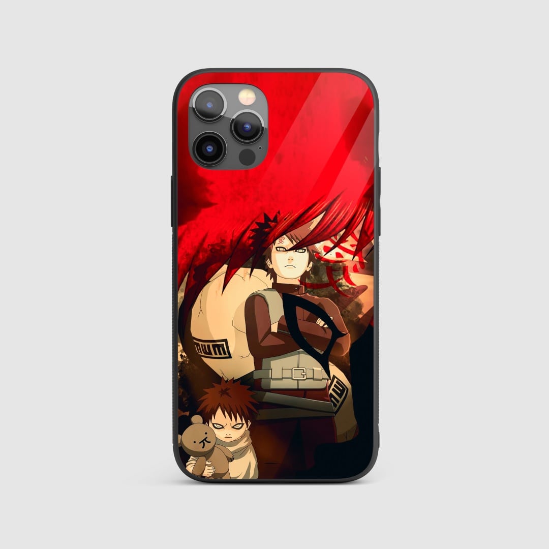 Gaara Silicone Armored Phone Case showcasing detailed design of Gaara's love symbol from Naruto.