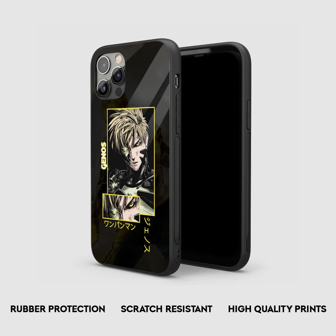 Side view of the Genos Armored Phone Case, highlighting its thick, protective silicone material.