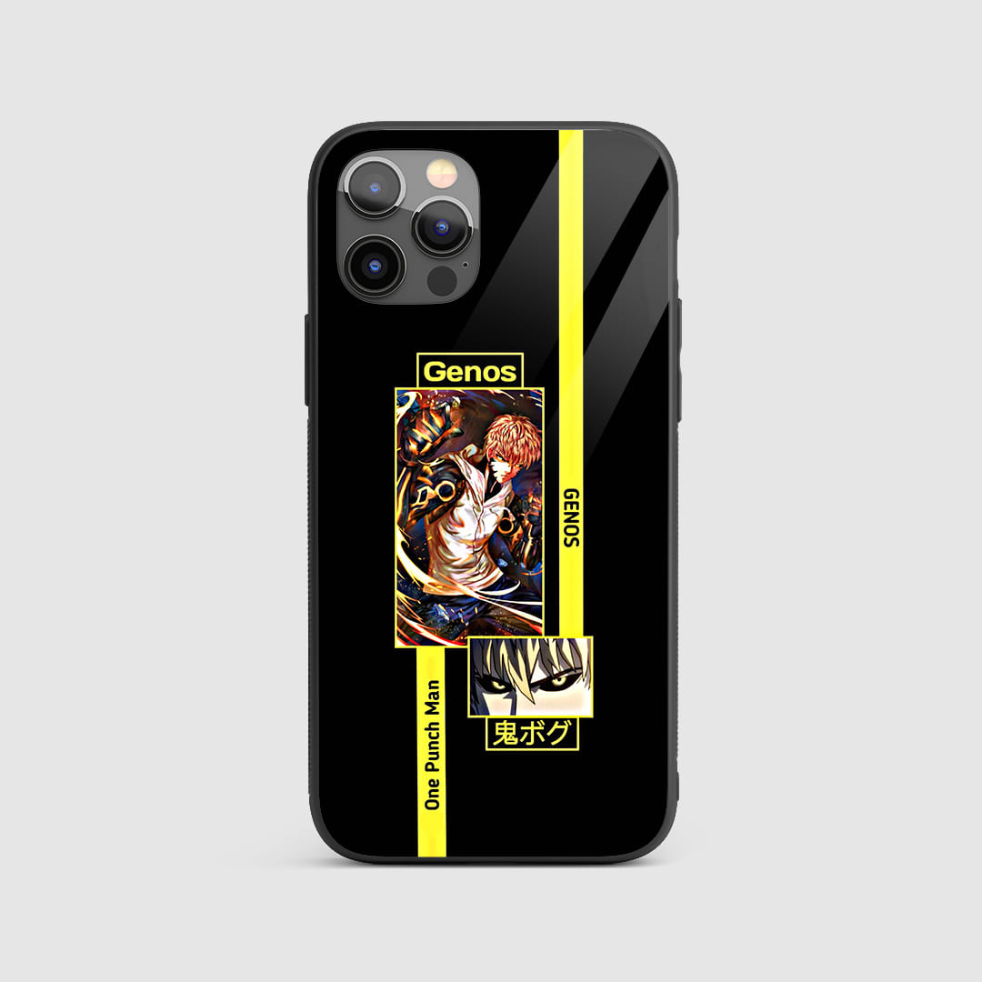Genos One Punch Man Silicone Armored Phone Case featuring intense artwork of Genos.