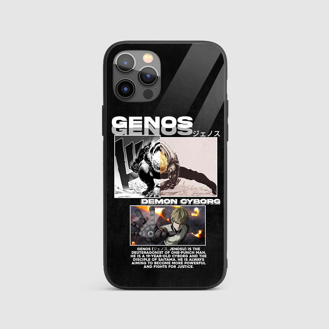 Genos Synopsis Silicone Armored Phone Case featuring intense artwork of Genos.