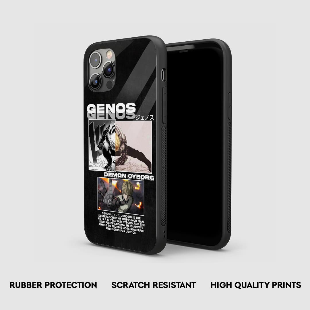 Side view of the Genos Synopsis Armored Phone Case, highlighting its thick, protective silicone material.