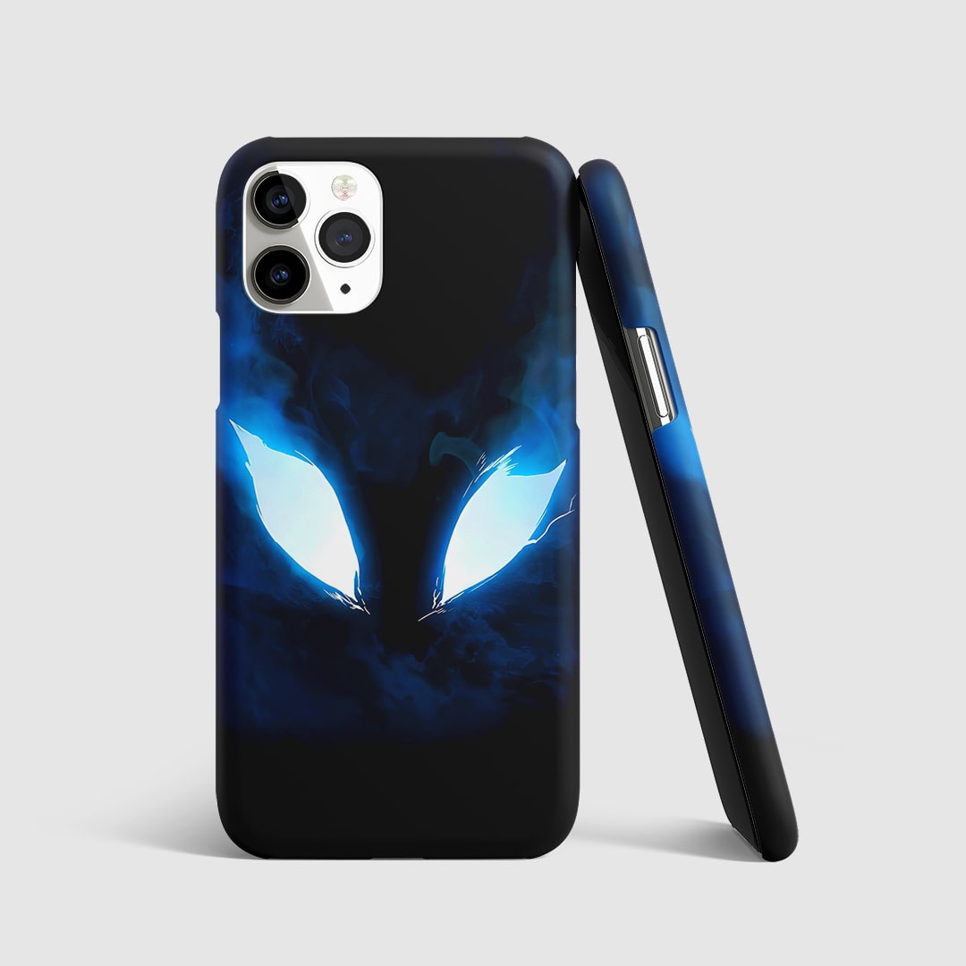 Glowing Blue Eyes Phone Cover front view with bold blue eye design.