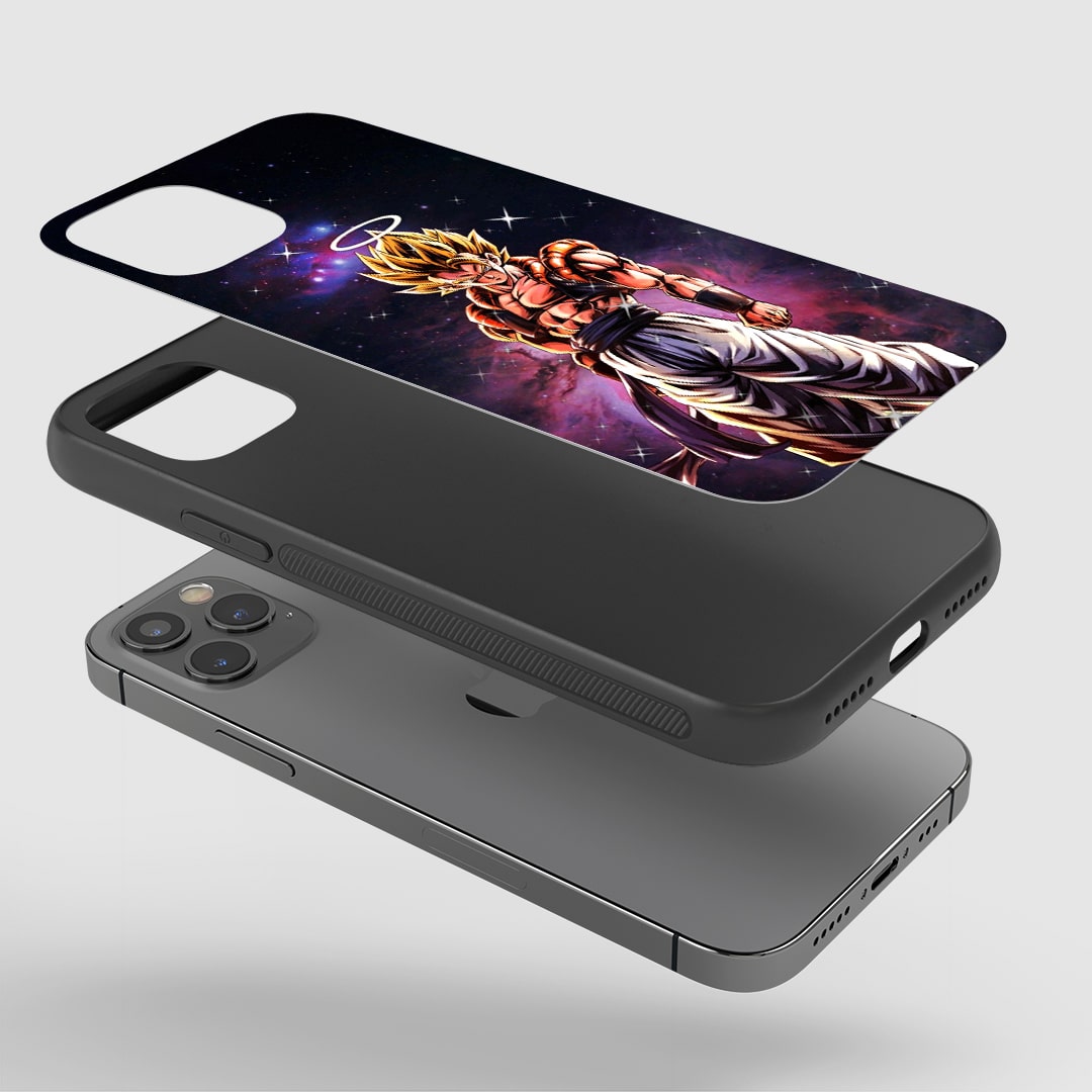 Gogeta Ultra Phone Case installed on a smartphone, ensuring comprehensive protection and functionality.
