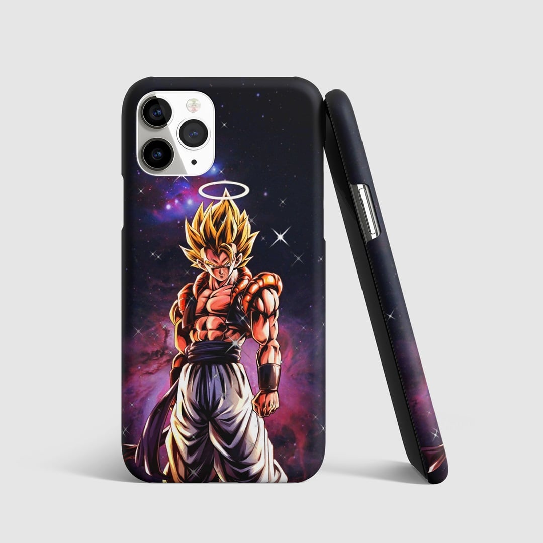 Gogeta Ultra transformation depicted on dynamic phone cover.