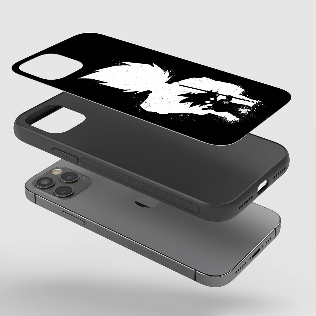 Gohan Phone Case installed on a smartphone, ensuring complete protection and easy access to all functions.