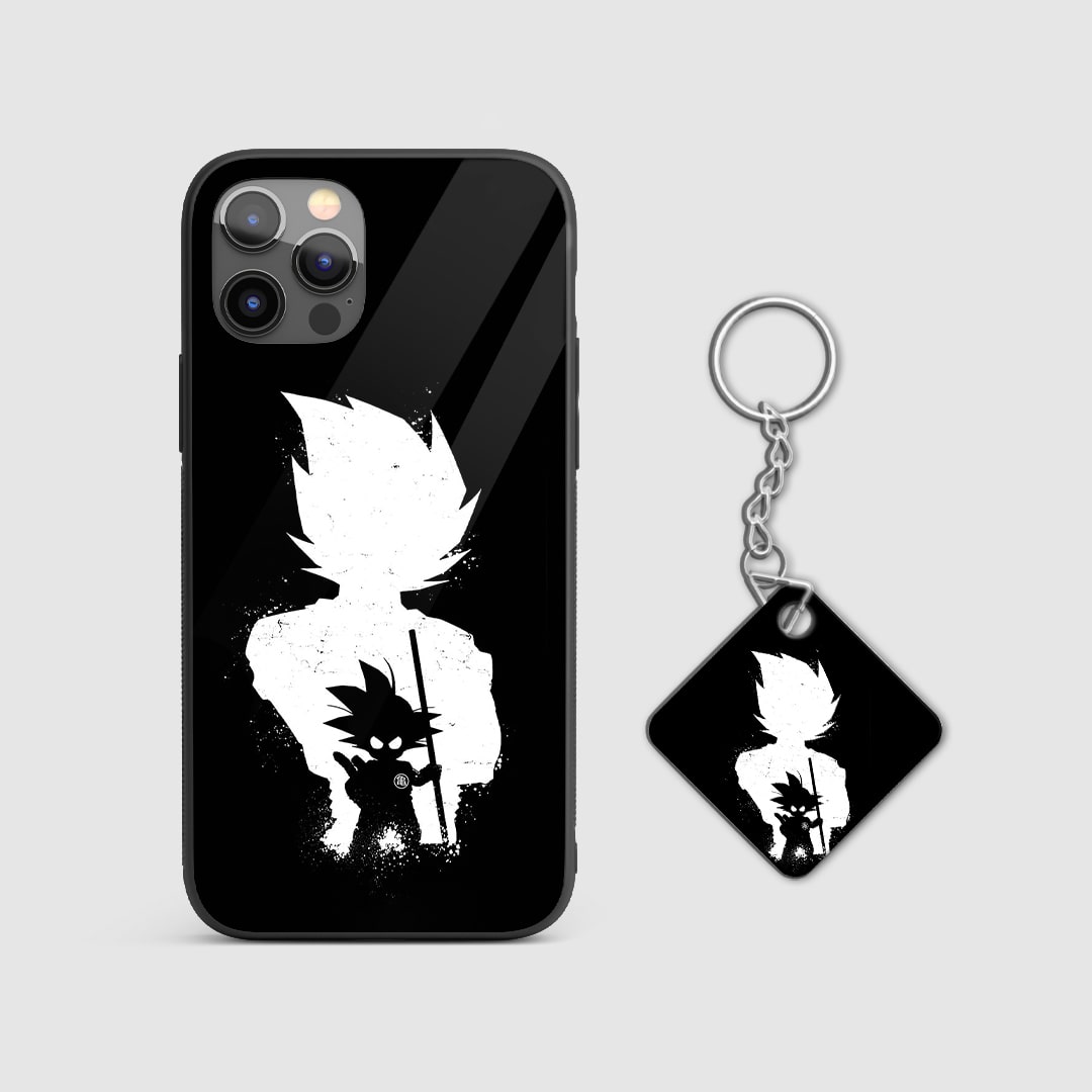 Vivid portrayal of Gohan's transformation stages on a durable silicone phone case with Keychain.