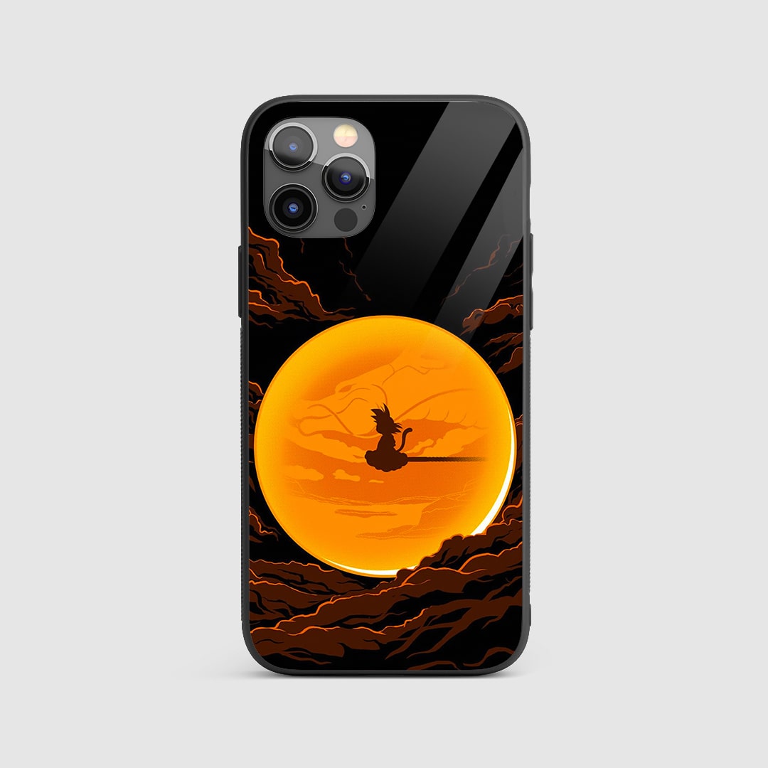 Gohan Cloud Silicone Armored Phone Case featuring an ethereal design with Gohan amidst soft clouds.