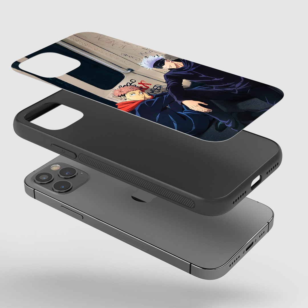 Gojo Yuji Phone Case installed on a smartphone, ensuring full access to all controls and ports.