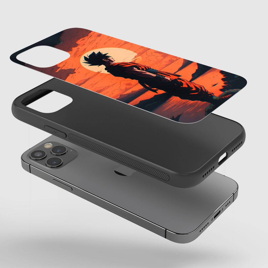 Goku Aesthetic Phone Case installed on a smartphone, ensuring easy access to all functions and excellent protection.