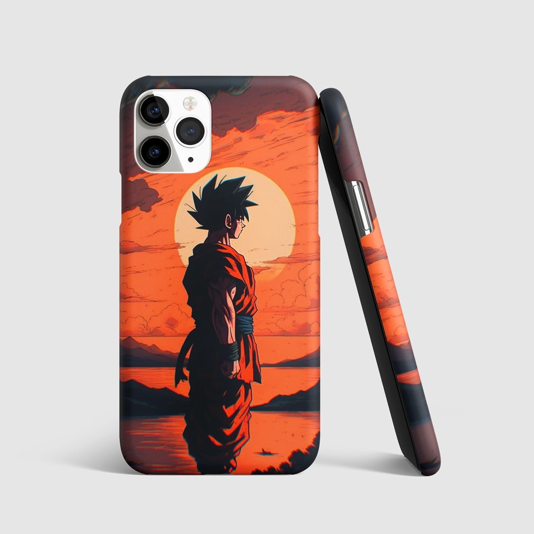 Minimalist Goku design on a sleek, modern phone cover.