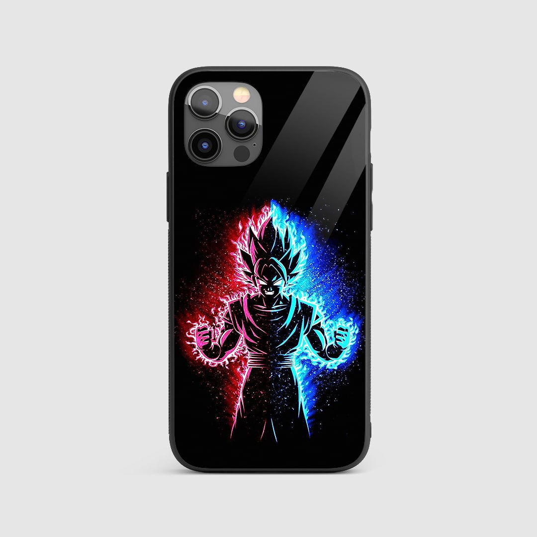 Goku Fusion Silicone Armored Phone Case showcasing Goku in his powerful fusion forms.