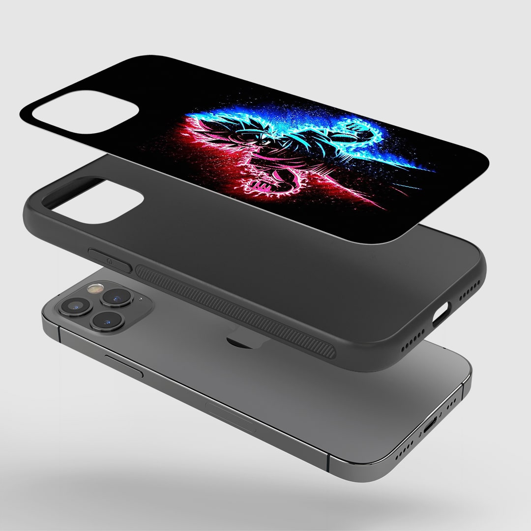 Goku Fusion Phone Case installed on a smartphone, ensuring access to all controls and ports.