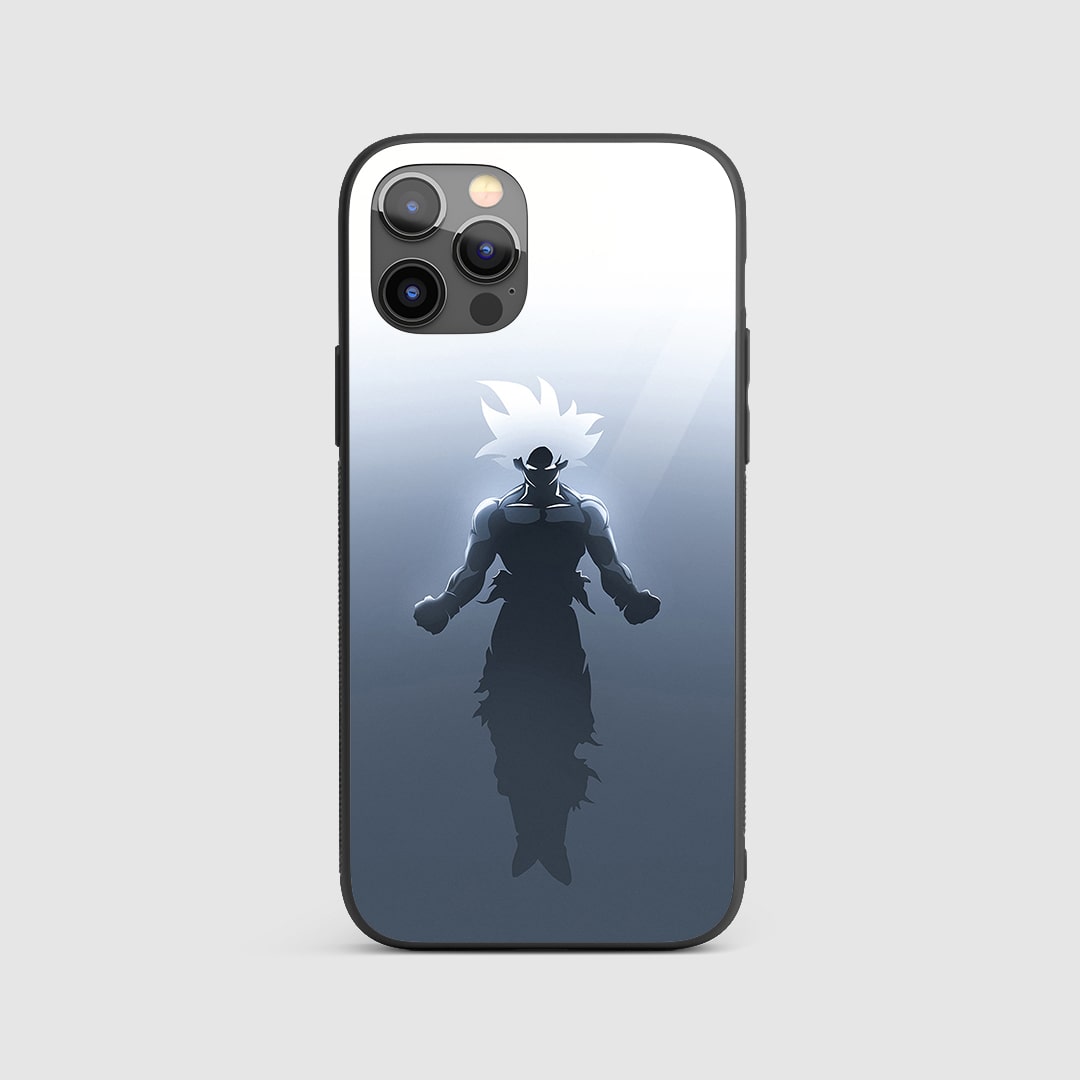 Goku Darklight Silicone Armored Phone Case featuring Goku in a stunning interplay of shadows and light.