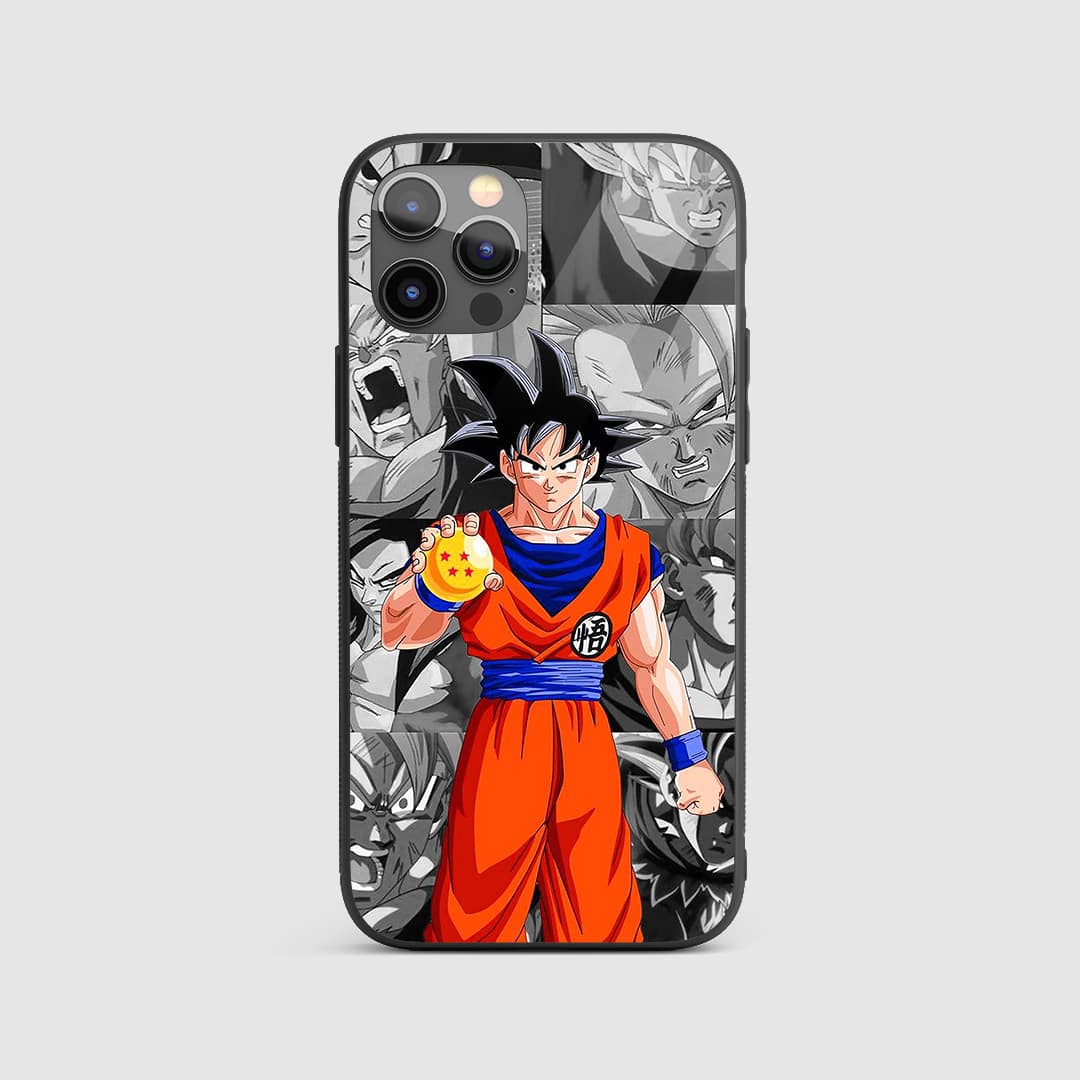Goku Dragon Ball Silicone Armored Phone Case featuring classic scenes and Dragon Balls.