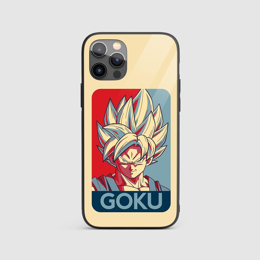 Goku Graphic Silicone Armored Phone Case featuring a dynamic full-color illustration of Goku.