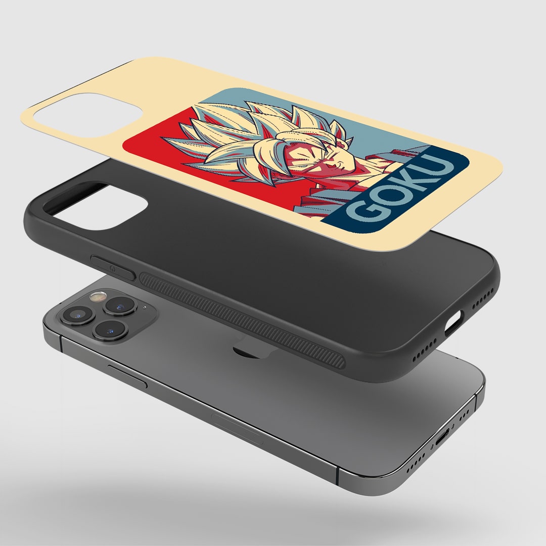 Goku Graphic Phone Case installed on a smartphone, providing easy access to all ports and buttons.