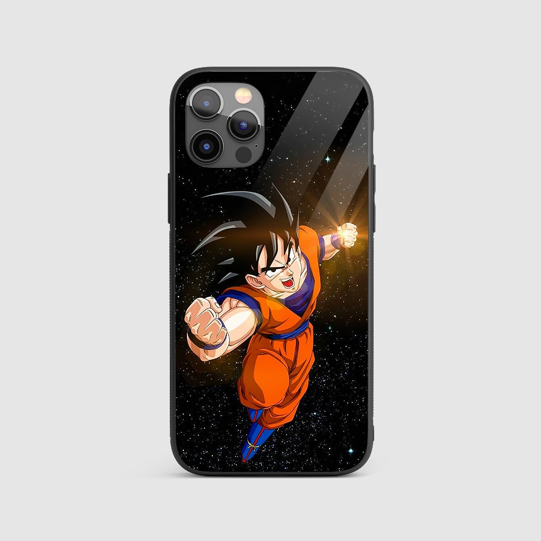 Goku Power Silicone Armored Phone Case showing Goku unleashing his full strength.