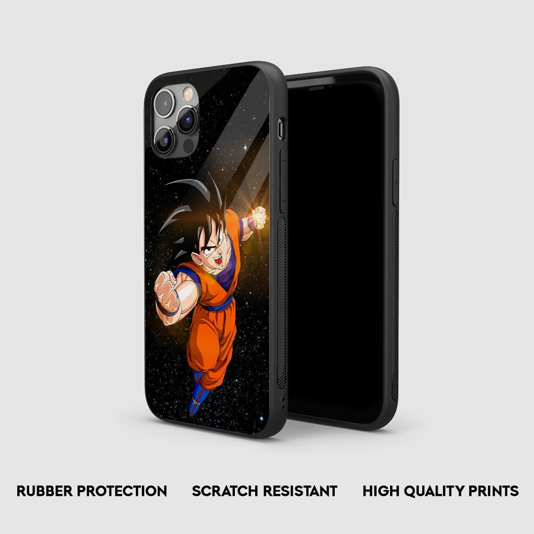 Side view of the Goku Power Armored Phone Case, showcasing its thick, protective silicone.