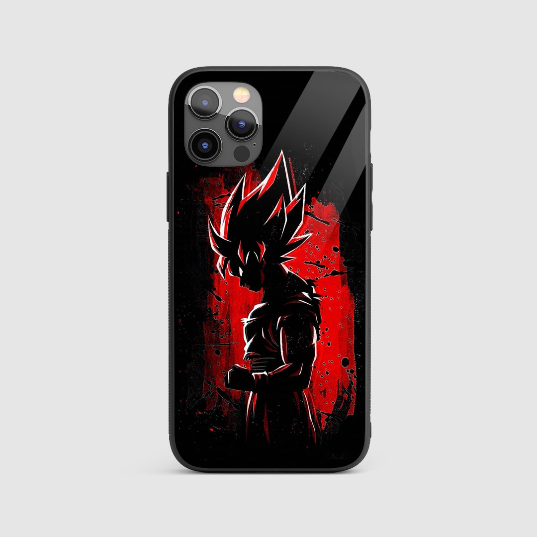 Goku Red Silicone Armored Phone Case showcasing a vibrant red design reflecting Goku's fiery spirit.