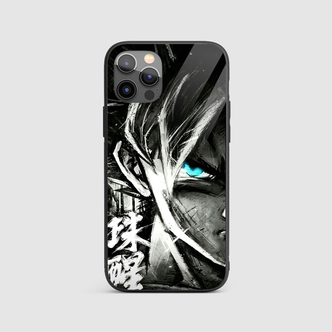 Goku Sketch Silicone Armored Phone Case featuring a detailed sketch of Goku in action.