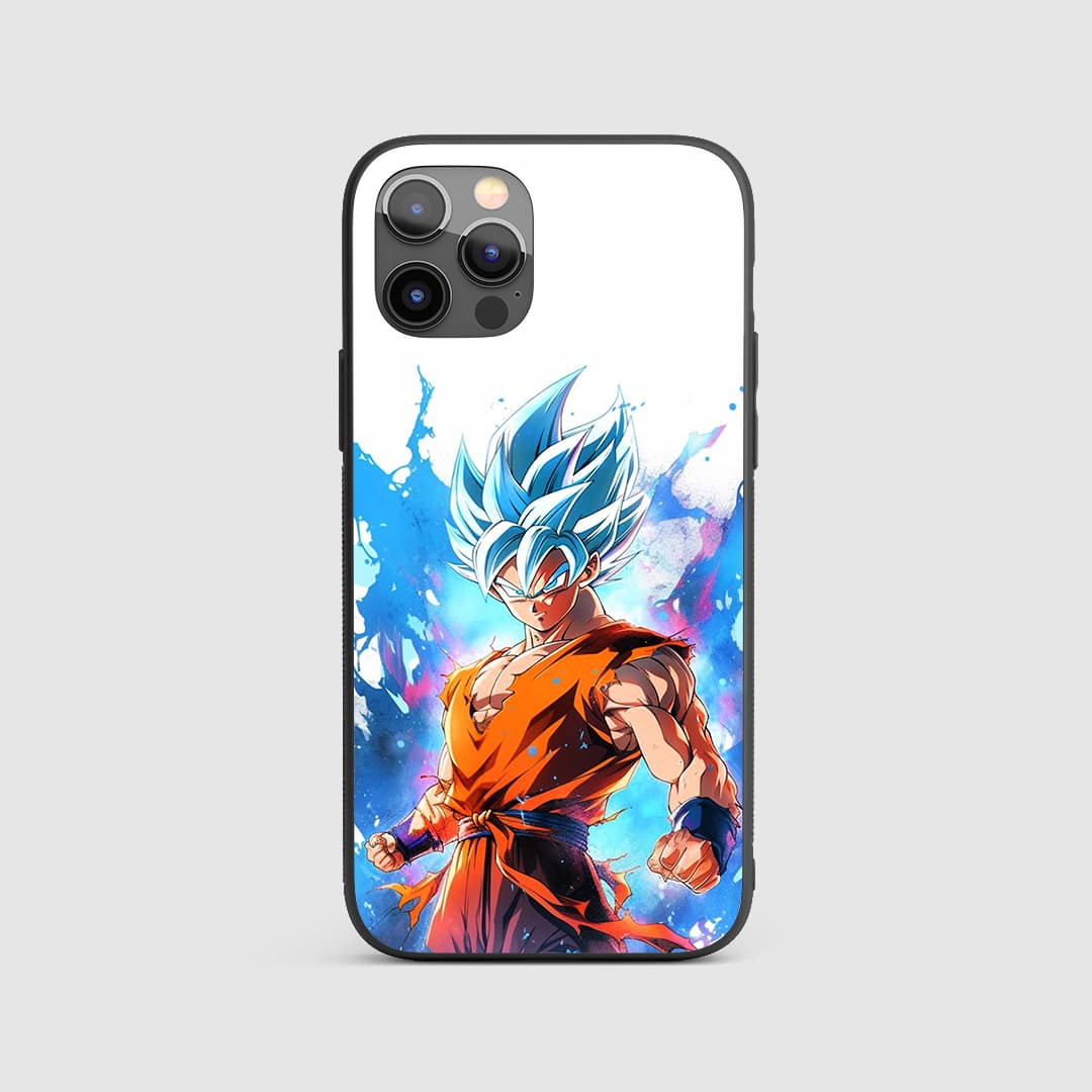 Super Saiyan Blue Silicone Armored Phone Case showing Goku and Vegeta in their powerful blue forms.