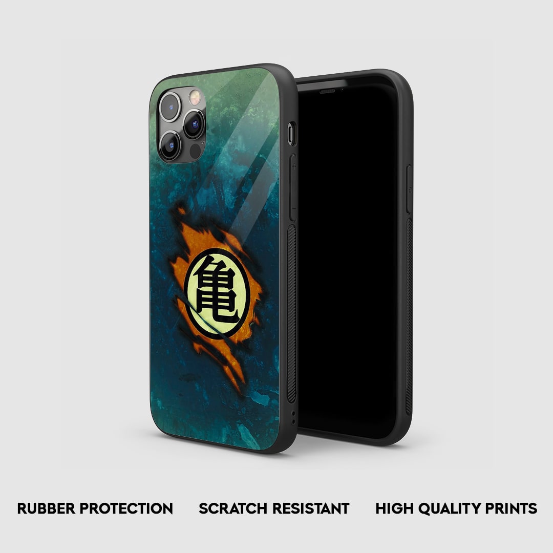 Side view of the Goku Symbol Armored Phone Case, highlighting its thick, protective silicone.