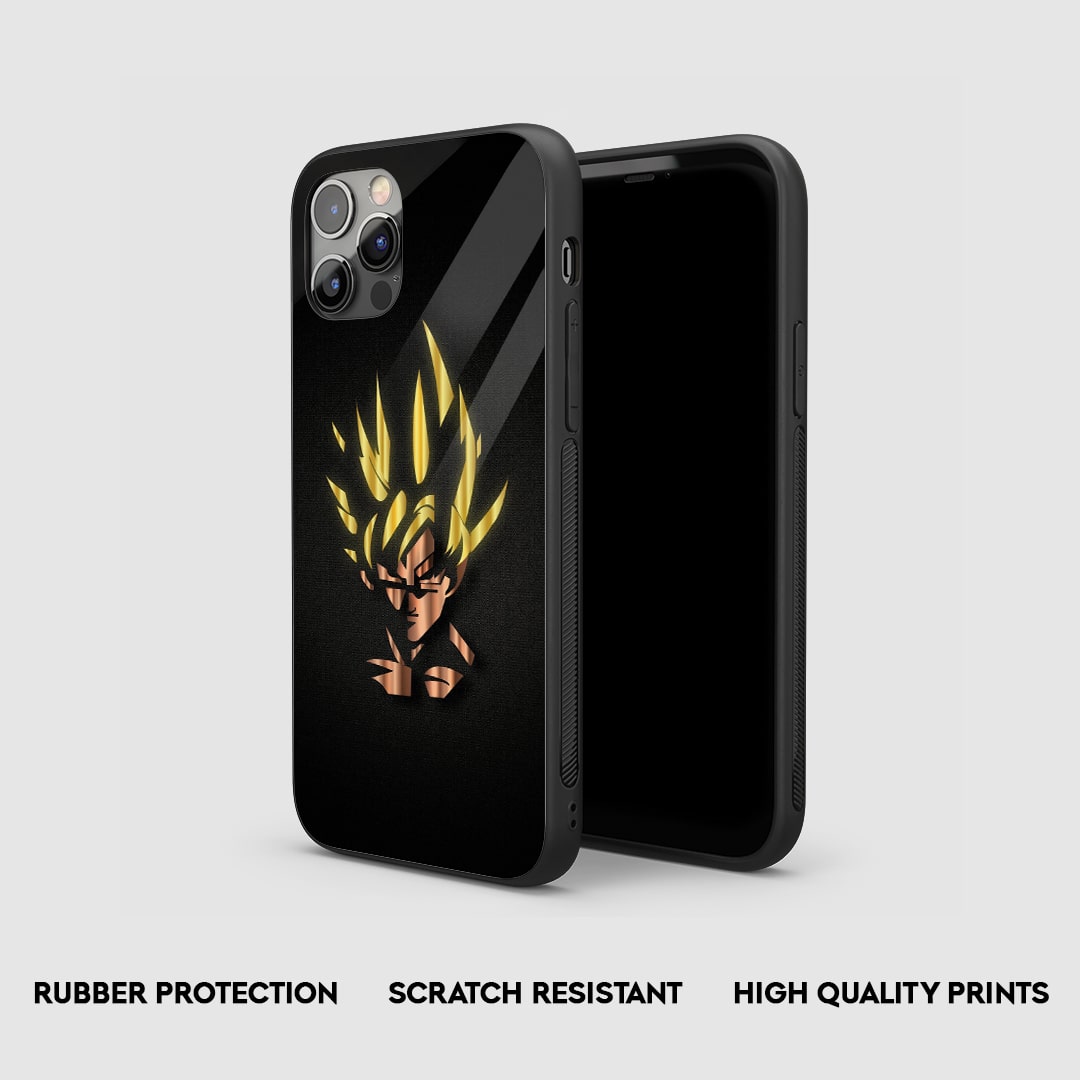 "Side view of the Goku Texture Armored Phone Case, showcasing its thick, protective silicone.