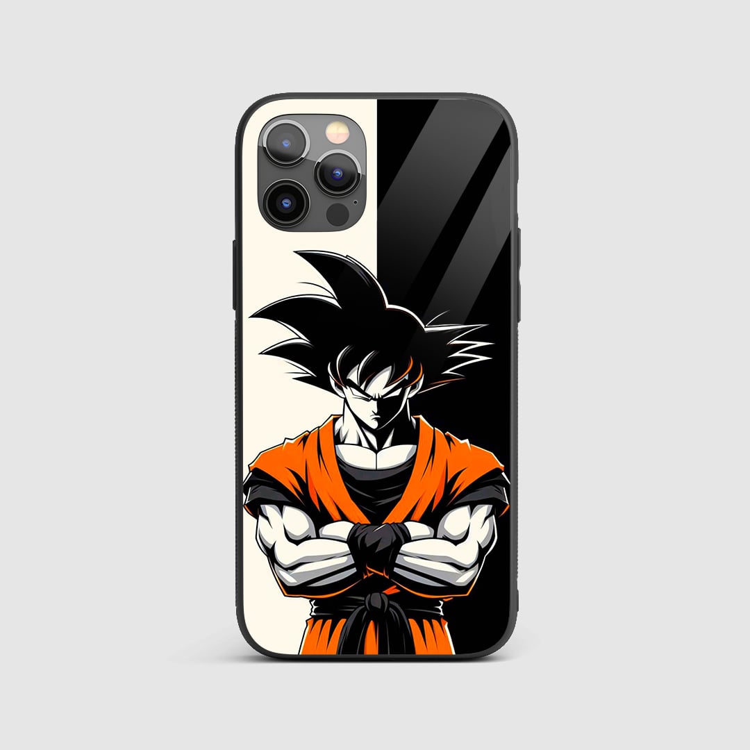 Goku Black & Orange Silicone Armored Phone Case front view with bold design