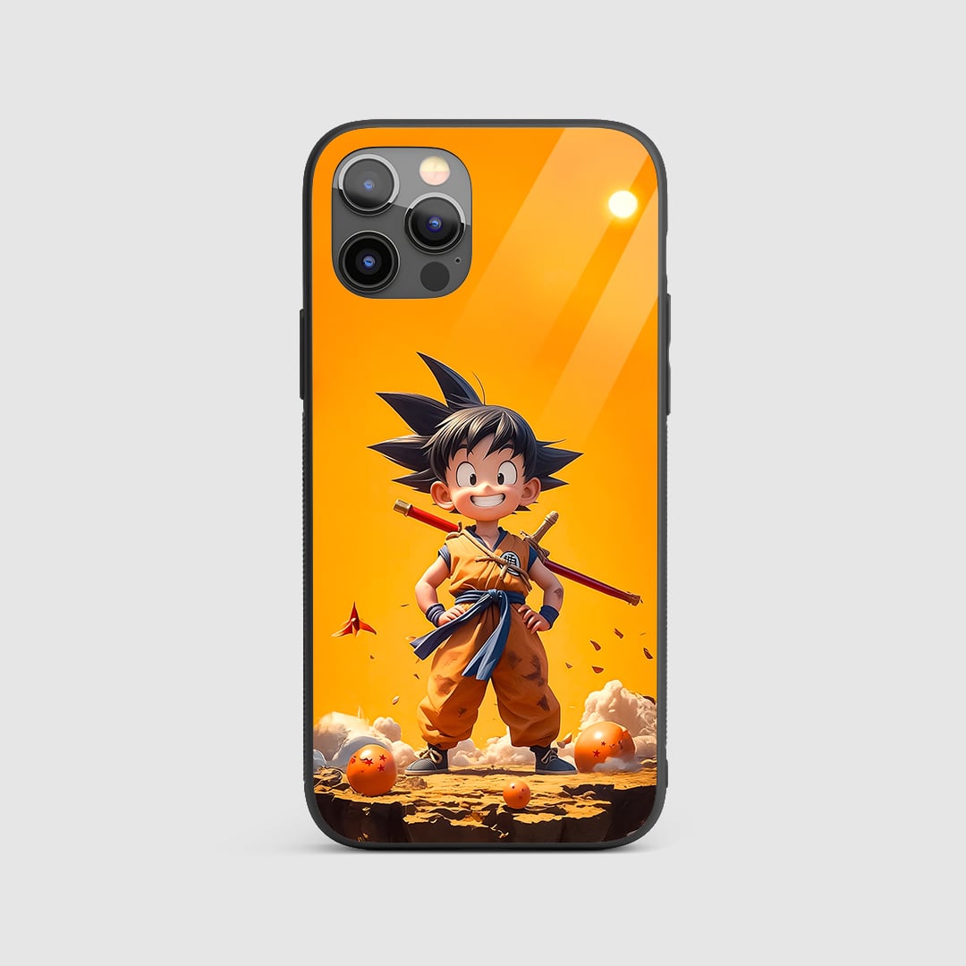 Goku Ghibli Silicone Armored Phone Case front view with calm design.