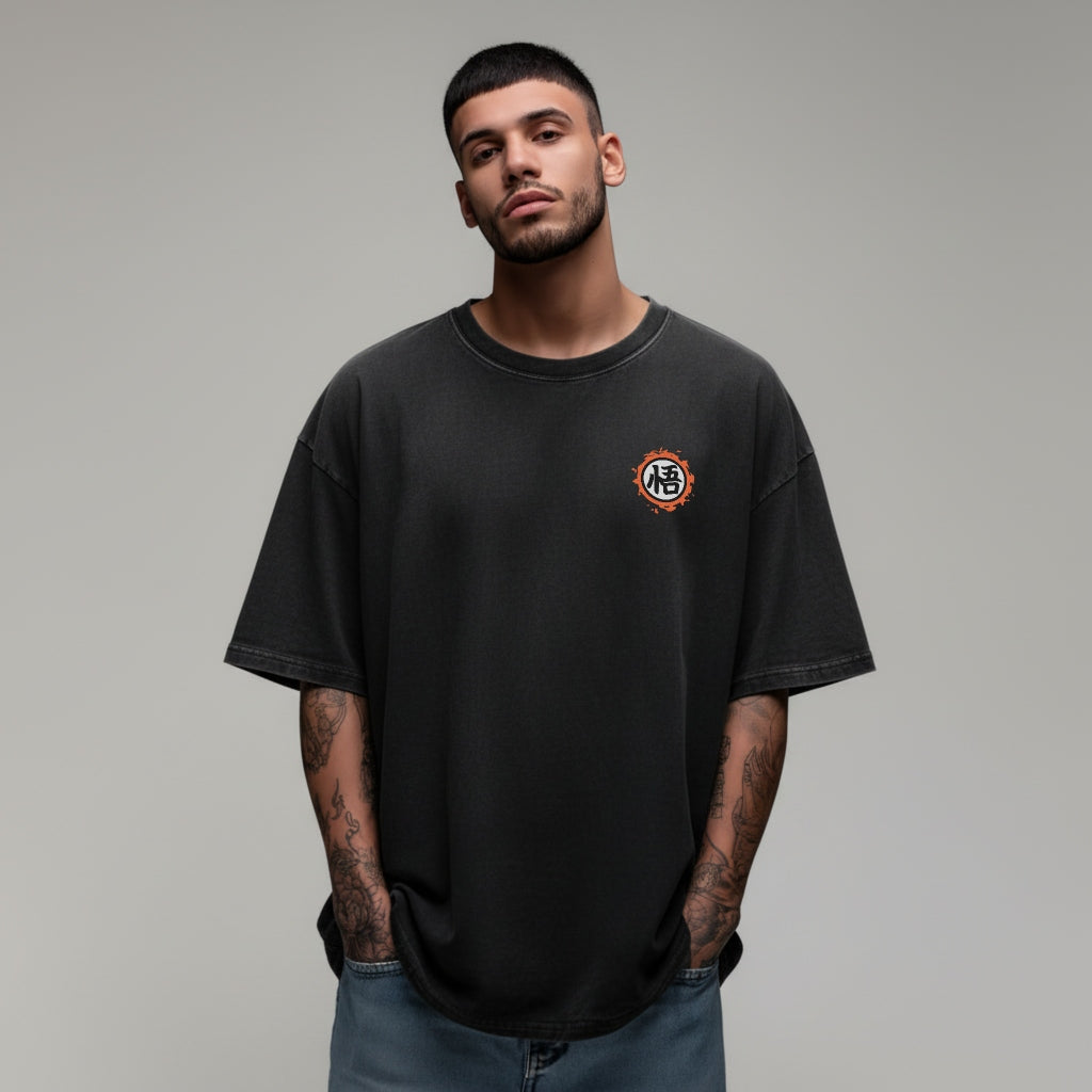 Goku and Gohan oversized anime T-shirt front print Dragon Ball design